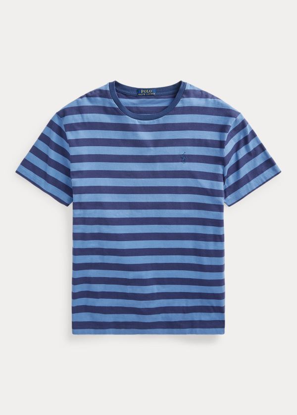 Playeras Polo Ralph Lauren Hombre Azul Marino / Azules - Classic Striped Jersey - FVYUO7293